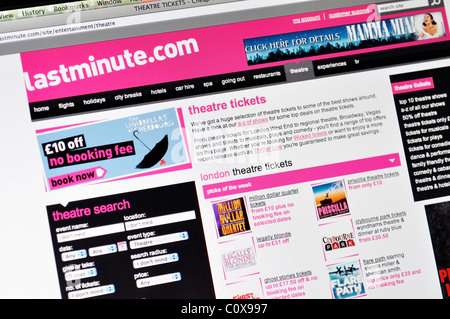 Reservierung-Reiseportal Lastminute.com Stockfoto