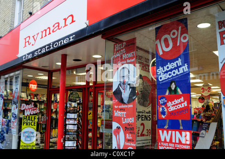 Ryman The Schreibwarenhändler Shop, Sidney Street, Cambridge, England, UK Stockfoto