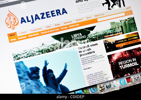 Al Jazeera-Webseite Stockfoto