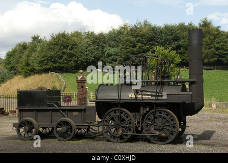 DURHAM; BEAMISH MUSEUM; REPLIK-ZECHE "PUFFING BILLY" POCKERLEY WAGGONWAY Stockfoto