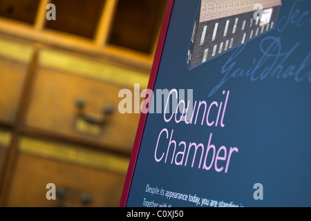 Der Ratssaal im Inneren der Guildhall, Boston, Lincolnshire Stockfoto