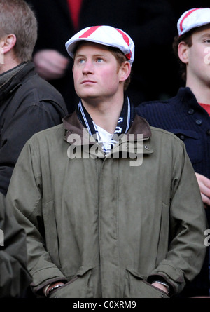 Prinz HARRY Mitglied der königlichen Familie 26. Februar 2011 TWICKENHAM LONDON ENGLAND Stockfoto