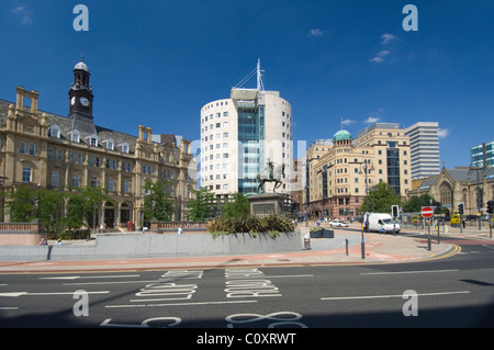 Zentrum von Leeds City Square West Yorkshire, England. Stockfoto