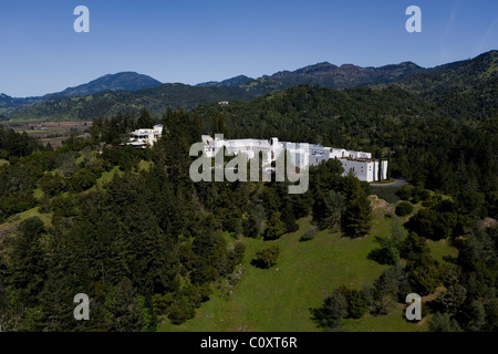 Luftaufnahme über Sterling Vineyards, Napa Valley Calistoga, Kalifornien USA Stockfoto