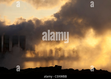 Das Svartsengi Geo Wärmekraftwerk in Keflavik auf Island auf der Reykjanes-Halbinsel gelegen Stockfoto