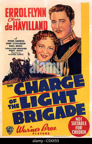 CHARGE OF THE LIGHT BRIGADE Plakat für 1936 Warner film mit Errol Flynn und Olivia de Havilland Stockfoto