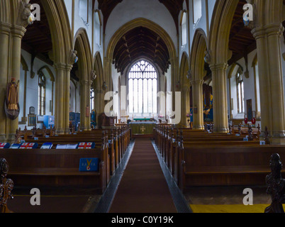 Das Innere des Heiligen Nikolaus an Wells-Next-the-Sea, Norfolk, England, UK. Stockfoto