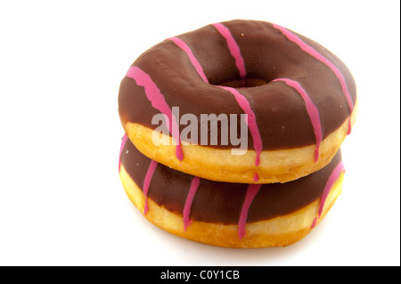 Lecker gebackene Blaubeeren Donuts isoliert auf weiß Stockfoto