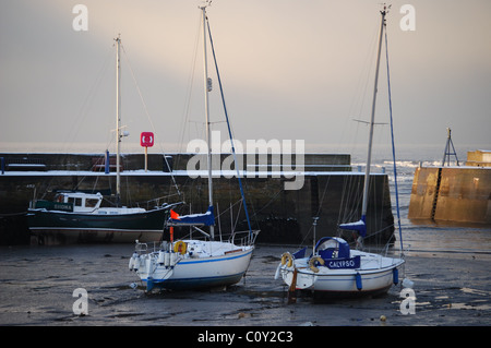 Fisherrow Hafen bei Ebbe Stockfoto