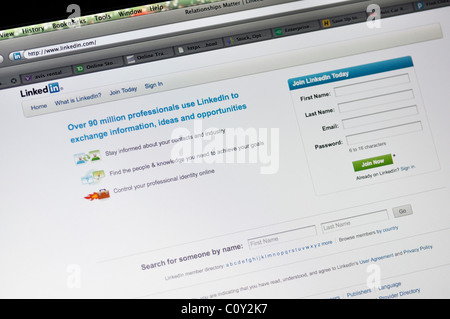 Webseite von LinkedIn Stockfoto
