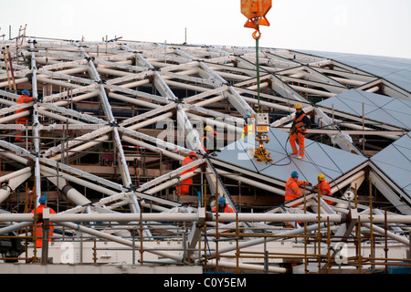 Neubau der westlichen Bahnhofshalle - Kings Cross Station - London Stockfoto