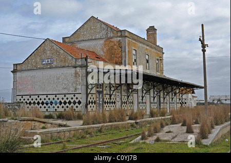 Verlassener Bahnhof in Pias, Alentejo, Portugal Stockfoto
