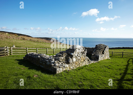 Kapelle St Non Ruinen in der Nähe von St Davids, Pembrokeshire, Wales, UK Stockfoto