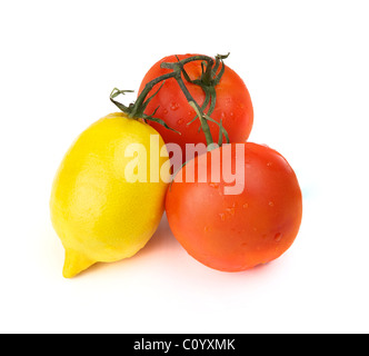 Tomaten und Zitrone Stockfoto