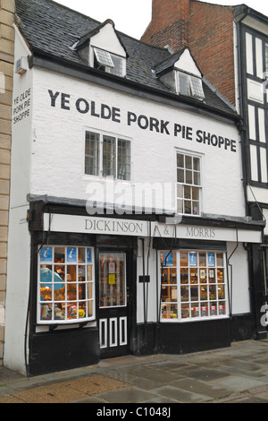 Dickinson & Morris ' Ye Olde Shoppe Pork Pie "in Melton Mowbray, Leicestershire, UK. Stockfoto