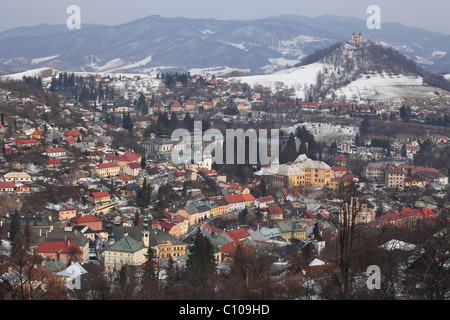 Die Ansicht von Banska Stiavnica, die alte mittelalterliche Bergstadt registriert auf der UNESCO-Welterbe-Liste. Stockfoto