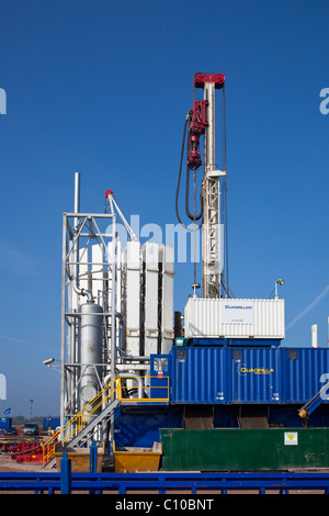 PR Marriot mobile Rig 50, eine Drillmec HH-220, gekauft für cuadrilla Ressourcen Schiefergestein Gas in Grange Hill, Poulton le Fylde, Blackpool, England, Großbritannien Stockfoto