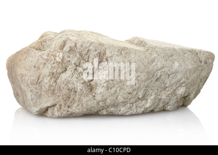 Stein, isoliert auf weiss Stockfoto
