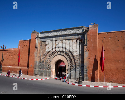 Bab Agnaou 12. Jahrhundert Tor in der Kasbah, die markantesten Städte 20 Toren Marrakesch Marokko Stockfoto