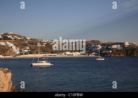 Megali Ammos Beach, Mykonos, Kykladen, Griechenland Stockfoto