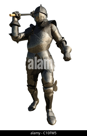 Mittelalterliche Ritter mit Keule Stockfoto
