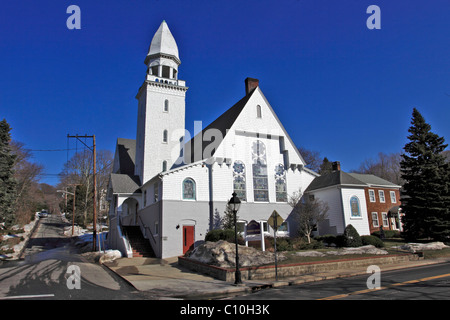 Ersten Evangelisch-methodistische Kirche, Port Jefferson, Long Island, NY Stockfoto