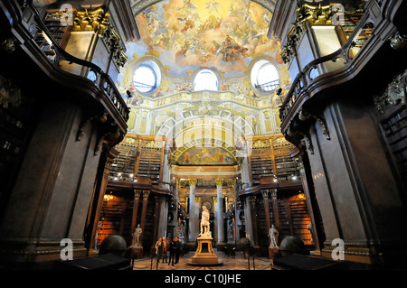 Interieur, Prunksaal der Österreichischen Nationalbibliothek, Josefsplatz, Wien, Österreich, Europa Stockfoto