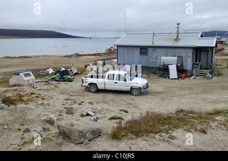 Clyde River Inuit Gemeinschaft, Baffininsel, Nunavut, Kanada, Arktis Stockfoto