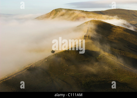 Mam Tor Nebel Stockfoto