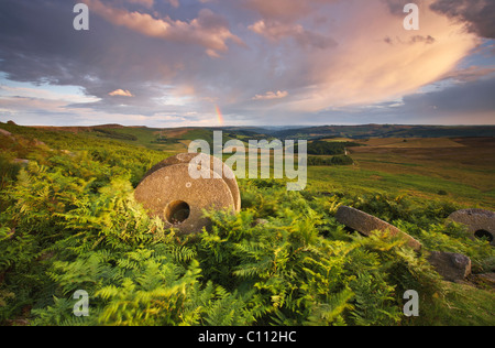 Mühlsteine auf Stanage Stockfoto