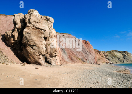 Felsen am Cap ein Adele, Ile du Havre Aux Maisons, Iles De La Madeleine, Maritime Magdalen Inseln, Quebec, Kanada Stockfoto