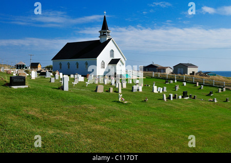 Kleine Anglikan Kirche von Ile d'Entree, Eintrag Insel, Iles De La Madeleine, Maritime Magdalen Inseln, Quebec, Kanada Stockfoto