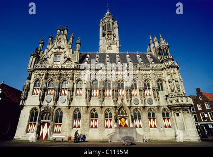 Historische Stadt Hall, Middelburg, Walcheren Halbinsel, Zeeland, Niederlande, Europa Stockfoto
