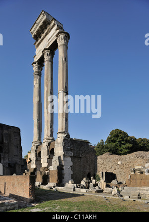 Spalten der Tempel von Castor und Pollux im Forum Romanum, Rom, Italien, Europa Stockfoto