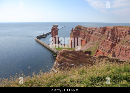 Klippen und die Lange Anna Rock, Wahrzeichen von Helgoland Insel, Schleswig-Holstein, Deutschland, Europa Stockfoto