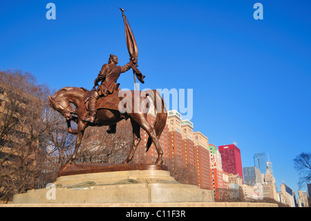 General John A. Logan Statue im südlichen Abschnitt der Grant Park auf der Südseite der Michigan Avenue. Chicago, Illinois, USA. Stockfoto