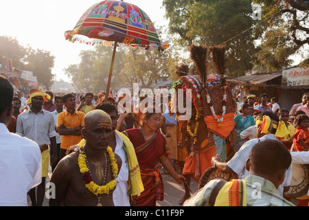 Pilger, Thaipusam Festival, hinduistische Festival, Palani, Tamil Nadu, Tamil Nadu, Südindien, Indien, Asien Stockfoto