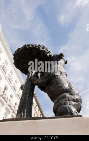 Der Bär und der Madroño Baum an der Puerta del Sol, Madrid, Spanien. Stockfoto