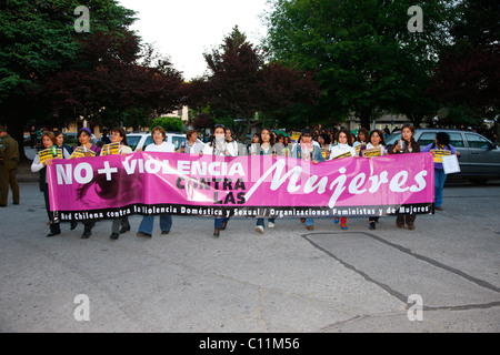 Demonstration, Gewalt gegen Frauen, Concepción, Chile, Südamerika Stockfoto