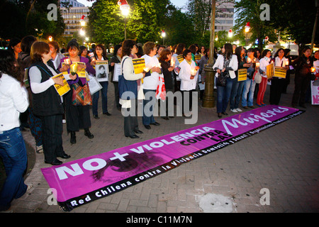 Demonstration, Gewalt gegen Frauen, Concepción, Chile, Südamerika Stockfoto