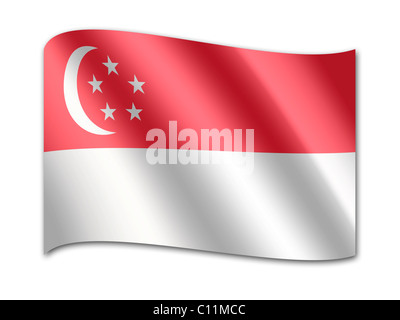 Flagge von Singapur Stockfoto