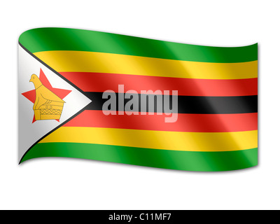 Flagge von Simbabwe Stockfoto