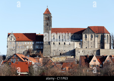 Stiftskirche St. Servatii, Schlossberg, Quedlinburg, Harz, Sachsen-Anhalt, Deutschland, Europa Stockfoto