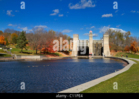 Peterborough Lift Lock, Trent-Severn Waterway, Ontario, Kanada. Stockfoto