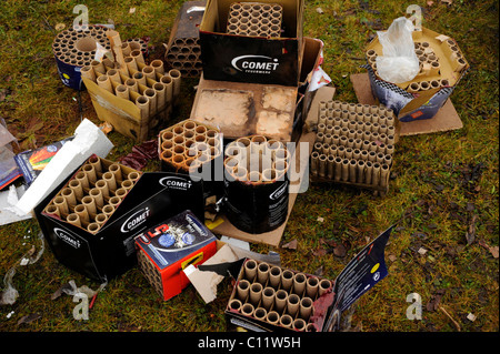 Bleibt das Silvester-Feuerwerk Stockfoto