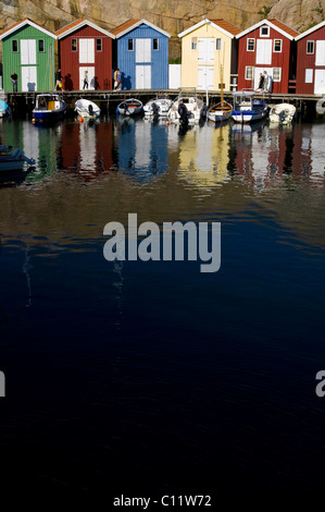 Holzhäuser, Smoegen, Westküste Schweden, Skandinavien, Europa Stockfoto