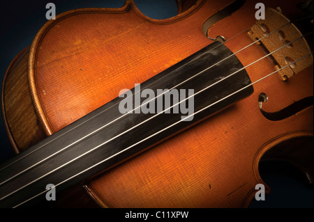 Griffbrett und Körper einer Geige, Violine Stockfoto