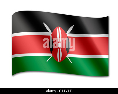 Flagge von Kenia Stockfoto