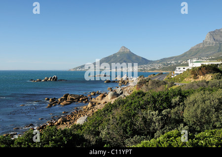 Blick auf Lion es Head und Camps Bay, Kapstadt, Südafrika, Afrika Stockfoto