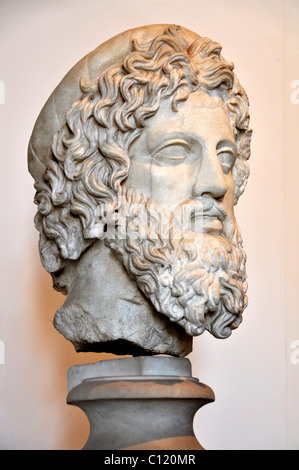 Marmorbüste des Gottes Asklepios, Museo Palatino, Palatino, Rom, Latium, Italien, Europa Stockfoto